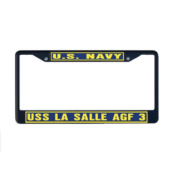 USS LA SALLE AGF 3 License Plate Frame Black Metal Military Navy USN Car Truck RV F001