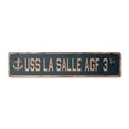 thumbnail image 1 of USS LA SALLE AGF 3 Vintage Aluminum Street Sign us navy ship veteran sailor rustic metal tin gift | Indoor/Outdoor | 30" Wide, 1 of 4