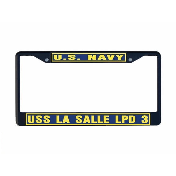 USS LA SALLE LPD 3 License Plate Frame Black Metal Military Navy USN Car Truck RV F001