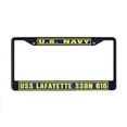 thumbnail image 1 of USS LAFAYETTE SSBN 616 License Plate Frame Chrome Metal Military Navy USN Car Truck RV F001. B, 1 of 1