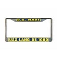 thumbnail image 1 of USS LANG DE 1060 License Plate Frame Gold Chrome Metal Military Navy USN 1 Car Truck RV F001, 1 of 1