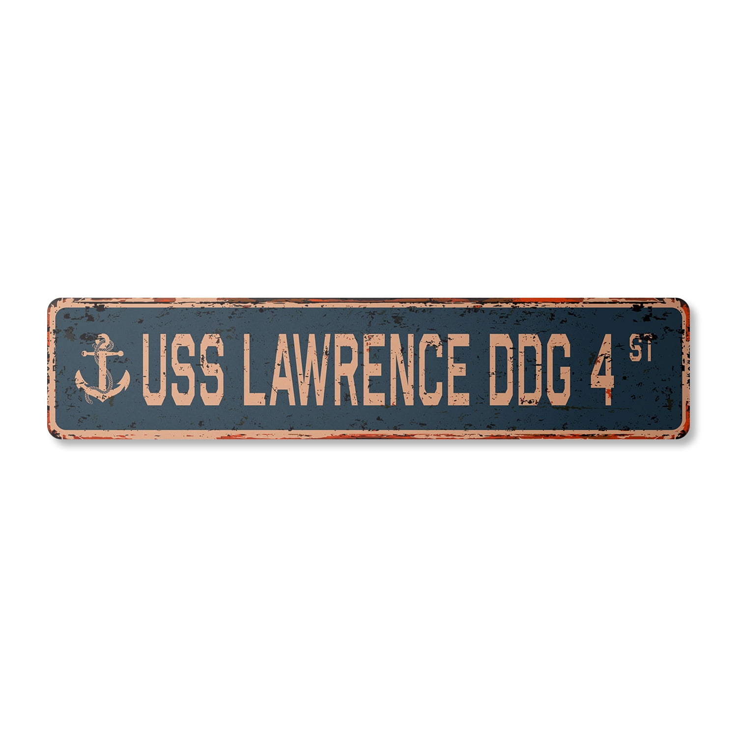 Lawrence Sign USS LAWRENCE DDG 4 Vintage Plastic Street Sign us navy ship veteran ...