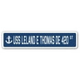 thumbnail image 1 of USS LELAND E THOMAS DE 420 Street Sign us navy ship veteran sailor gift, 1 of 5