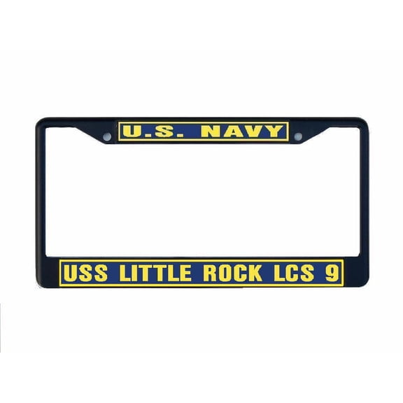USS LITTLE ROCK LCS 9 License Plate Frame Black Metal Military Navy USN Car Truck RV F001