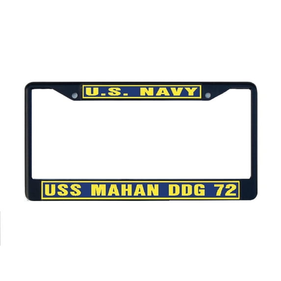USS MAHAN DDG 72 License Plate Frame Black Metal Military Navy USN Car Truck RV F001