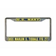 thumbnail image 1 of USS MAHLON S TISDALE FFG 27 License Plate Frame Gold Chrome Metal Military Navy USN 1 Car Truck RV F001, 1 of 1