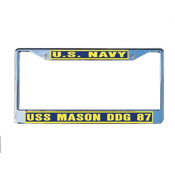 USS MASON DDG 87 License Plate Frame Chrome Metal Military Navy USN Car Truck RV F001.
