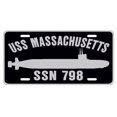 thumbnail image 1 of USS MASSACHUSETTS SSN 798 Aluminum License Plate Military Navy USN Car Truck RV PL001, 1 of 1