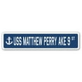 thumbnail image 1 of USS MATTHEW PERRY AKE 9 Street Sign us navy ship veteran sailor gift, 1 of 5