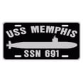 thumbnail image 1 of USS MEMPHIS SSN 691 Aluminum License Plate Military Navy USN Car Truck RV PL001, 1 of 1