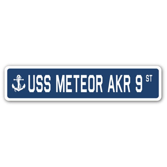 USS METEOR AKR 9 Street Sign us navy ship veteran sailor gift