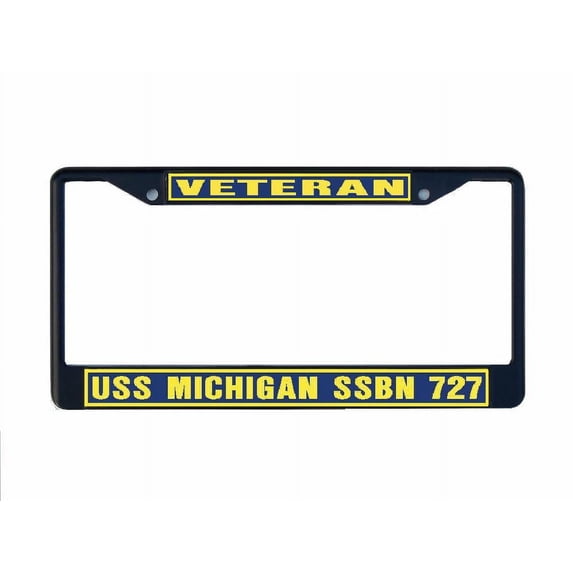 USS MICHIGAN SSBN 727 License Plate Frame Black Metal Military Navy USN Car Truck RV F001