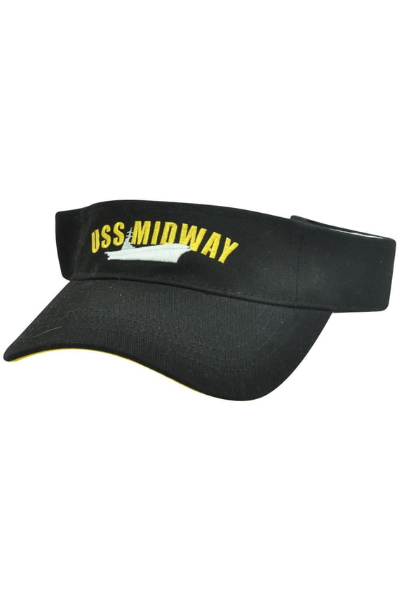 USS MIDWAY MAGIC SAN DIEGO NAVAL MUSEUM VISOR HAT BLACK