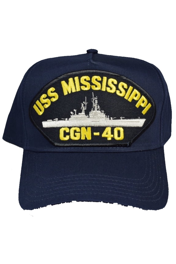 USS MISSISSIPPI CGN-40 HAT - NAVY BLUE - Veteran Owned Business