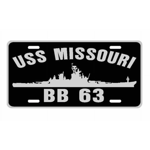 USS MISSOURI BB 63 Aluminum License Plate Military Navy USN Car Truck RV PL001