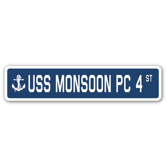 USS MONSOON PC 4 Street Sign us navy ship veteran sailor gift