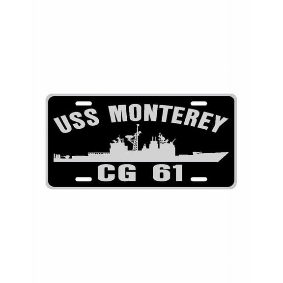 USS MONTEREY CG 61 Aluminum License Plate Military Navy USN Car Truck RV PL001