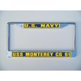 thumbnail image 1 of USS MONTEREY CG 61 License Plate Frame Chrome Metal Military Navy USN Car Truck RV F001., 1 of 1
