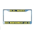 thumbnail image 1 of USS MONTGOMERY LCS 8 License Plate Frame Chrome Metal Military Navy USN Car Truck RV F001., 1 of 1