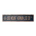 thumbnail image 1 of USS MOUNT VERNON LSD 39 Vintage Plastic Street Sign us navy ship veteran sailor gift | Indoor/Outdoor | 30" Wide, 1 of 4