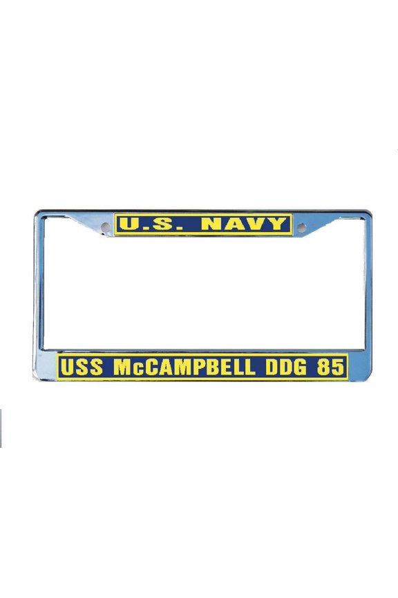 USS McCAMPBELL DDG 85 License Plate Frame Chrome Metal Military Navy USN Car Truck RV F001.
