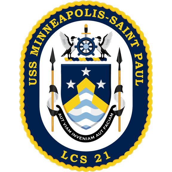USS Minneapolis-Saint Paul LCS-21 Badge Sticker Decal Freedom-class littoral combat ship Car Sticker Bumper Sticker for Car Emblem - 4 inch