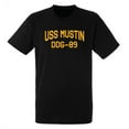 thumbnail image 1 of USS Mustin DDG-89 Arleigh Burke Destroyer Naval Warship Short Sleeve Tee Shirt, 1 of 1