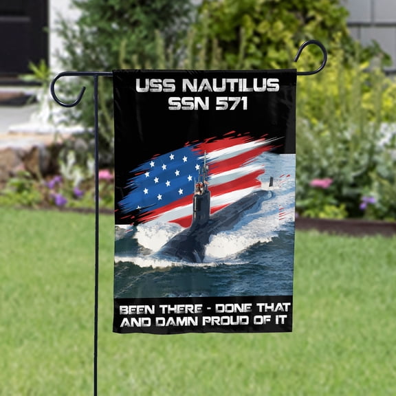 USS-NAUTILUS-SSN-571 Veterans Day, Flag Ship 4th of July , Patriotic Flag Garden Flag (11.5x17.5) Double Sided-USA Flags Premium Polyester-Decorative Indoor Outdoor Flag
