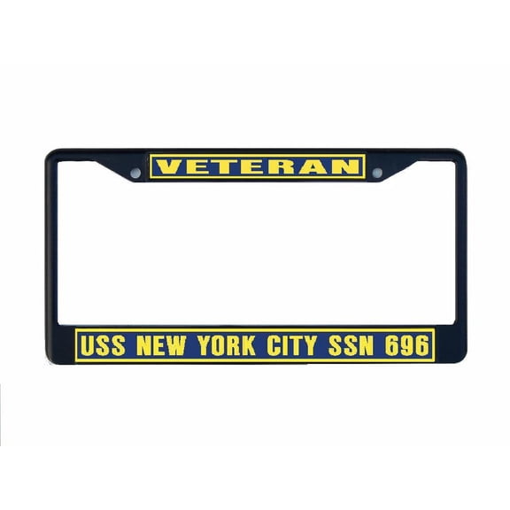 USS NEW YORK CITY SSN 696 License Plate Frame Black Metal Military Navy USN Car Truck RV F001