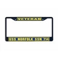 thumbnail image 1 of USS NORFOLK SSN 714 License Plate Frame Black Metal Military Navy USN Car Truck RV F001, 1 of 1