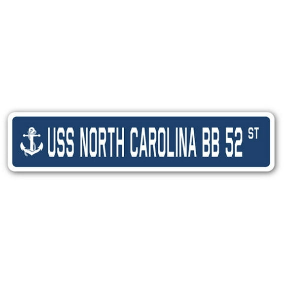USS NORTH CAROLINA BB 52 Street Sign us navy ship veteran sailor gift