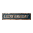 thumbnail image 1 of USS NORTON SOUND AVM 1 Vintage Plastic Street Sign us navy ship veteran sailor gift | Indoor/Outdoor | 36" Wide, 1 of 4