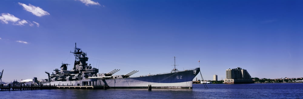 USS New Jersey battleship Camden New Jersey USA Canvas Art - Panoramic Images (12 x 36)