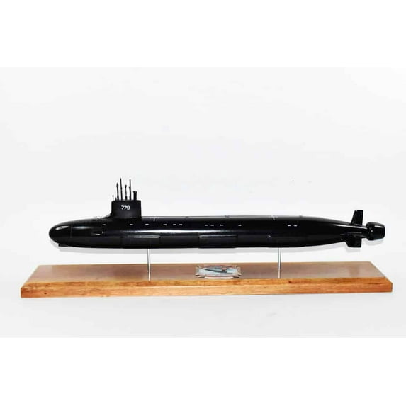 USS New Mexico (SSN-779) Block II Submarine Model, US Navy, 20 Scale Model,Mahogany, Virginia Class