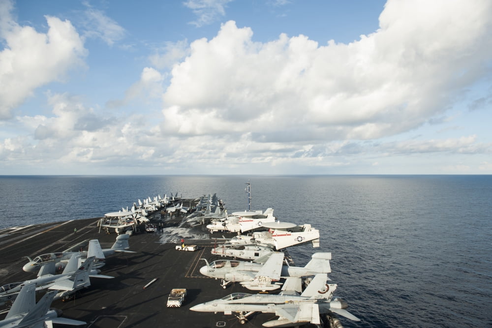 USS Nimitz transits the South China Sea Canvas Art - Stocktrek Images (34 x 23)