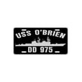 thumbnail image 1 of USS O'BRIEN DD 975 Aluminum License Plate Military Navy USN Car Truck RV PL001, 1 of 1
