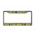 thumbnail image 1 of USS O'CALLAHAN FF 1051 License Plate Frame Gold Chrome Metal Military Navy USN 1 Car Truck RV F001, 1 of 1