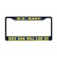 thumbnail image 1 of USS OAK HILL LSD 51 License Plate Frame Black Metal Military Navy USN Car Truck RV F001, 1 of 1