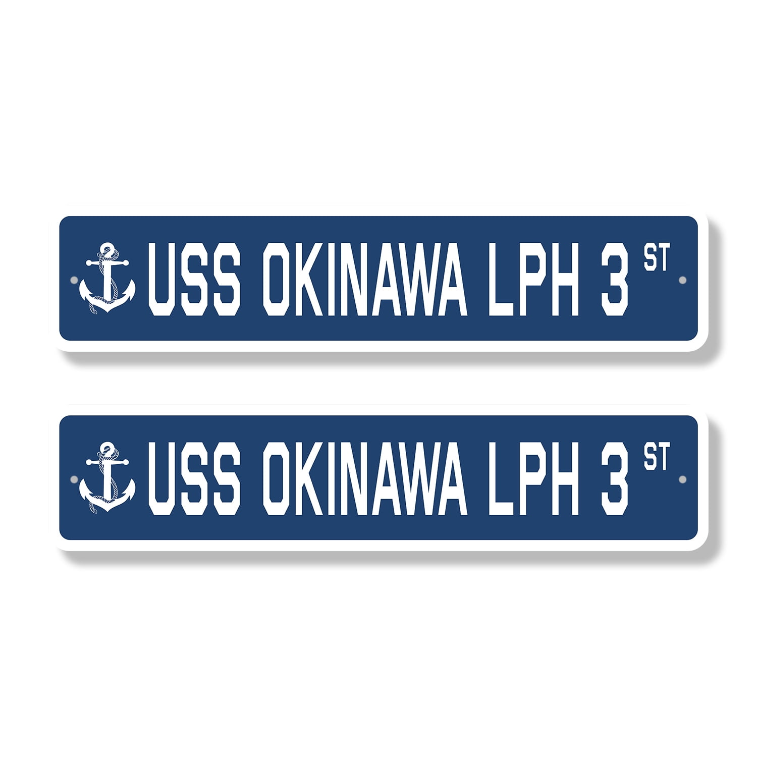 USS OKINAWA LPH 3 Classic Street Sign (2 Pack) us navy ship veteran ...