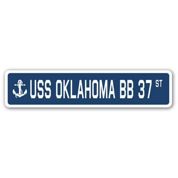 USS OKLAHOMA BB 37 Street Sign us navy ship veteran sailor gift