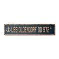 thumbnail image 1 of USS OLDENDORF DD 972 Vintage Plastic Street Sign us navy ship veteran sailor gift | Indoor/Outdoor | 18" Wide, 1 of 4