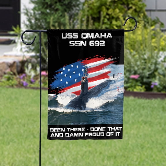 USS-OMAHA-SSN-692 Veterans Day, Flag Ship 4th of July , Patriotic Flag Garden Flag (11.5x17.5) Double Sided-USA Flags Premium Polyester-Decorative Indoor Outdoor Flag