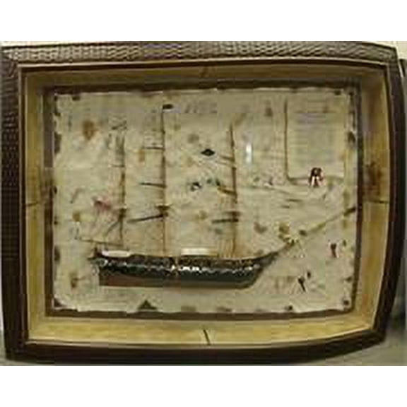USS Old Ironside Model Ship in a 47x36 Shadowbox Frame