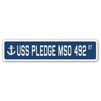 USS PLEDGE MSO 492 Street Sign us navy ship veteran sailor gift