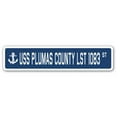 thumbnail image 1 of USS PLUMAS COUNTY LST 1083 Street Sign us navy ship veteran sailor gift, 1 of 5