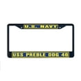 thumbnail image 1 of USS PREBLE DDG 46 License Plate Frame Black Metal Military Navy USN Car Truck RV F001, 1 of 1