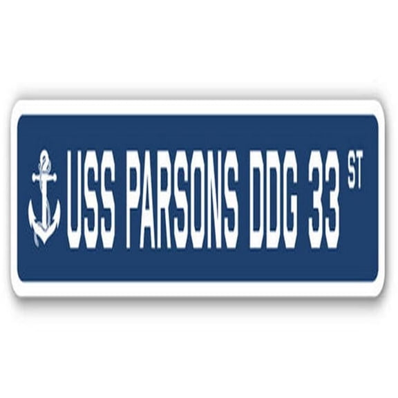 USS Parsons DDG 33 Street Sign - US Navy Ship Veteran Sailor Gift