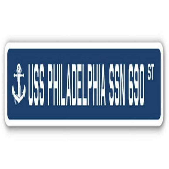 USS Philadelphia SBN 690 Street Sign - US Navy Ship Veteran Sailor Gift