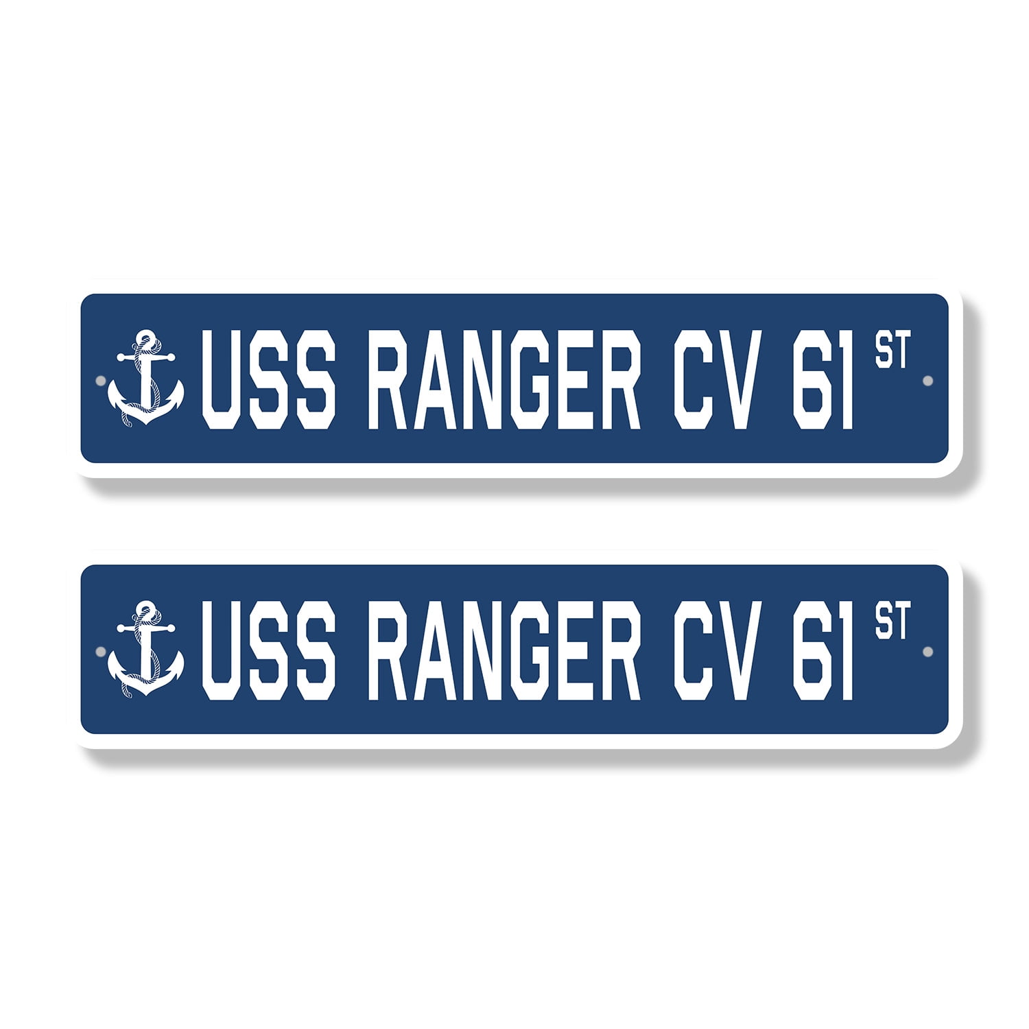 Metal Ranger Sign USS RANGER CV 61 Classic Street Sign (2 Pack) us navy ship veteran ...