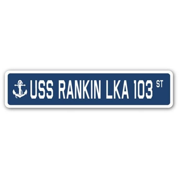 USS RANKIN LKA 103 Street Sign us navy ship veteran sailor gift